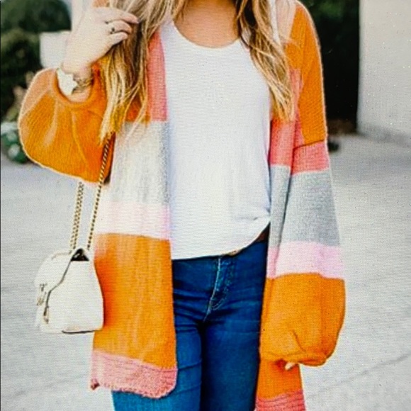 PrettyLittleThing Bright Striped Cardigan - Picture 2 of 7